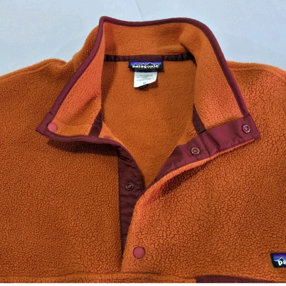 XL PATAGONIA SYNCHILLA Snap T Pullover Orange Fleece Mens XLARGE 1998 Vintage